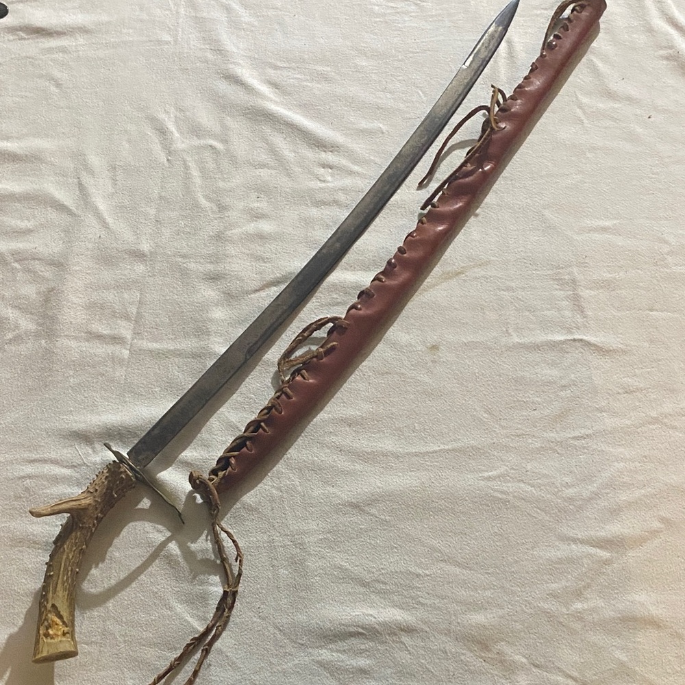 Handcrafted Sword 39” overall / 29” blade with Leather Sheath